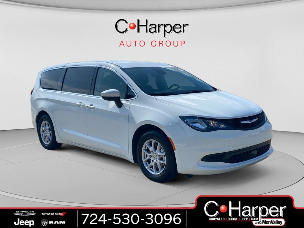 2023 Chrysler Voyager LX in Bright White Clearcoat — front three-quarter view