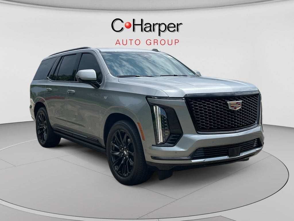 2025 Cadillac Escalade Sport Platinum in Argent Silver Metallic — front three-quarter view